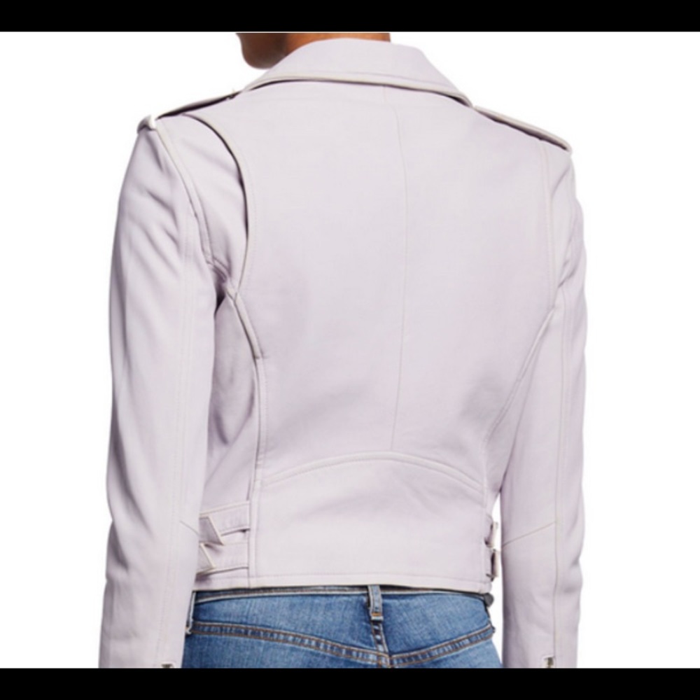 Iro Asheville Lilac Moto Leather Jacket - Picture 12 of 16